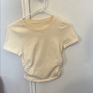 Cream Short Sleeve Women's Top